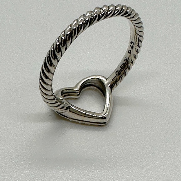 DAVID YURMAN Sterling Silver 925 Classic Cable Heart Ring Size 8 - Picture 6 of 10